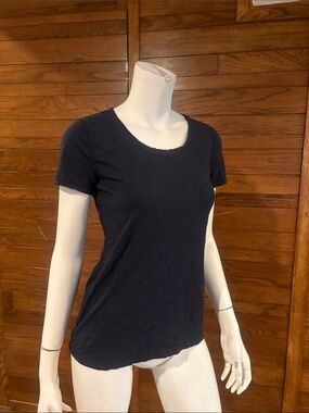 Talbots Dark Navy Short Sleeve Scoop Neck Tee
